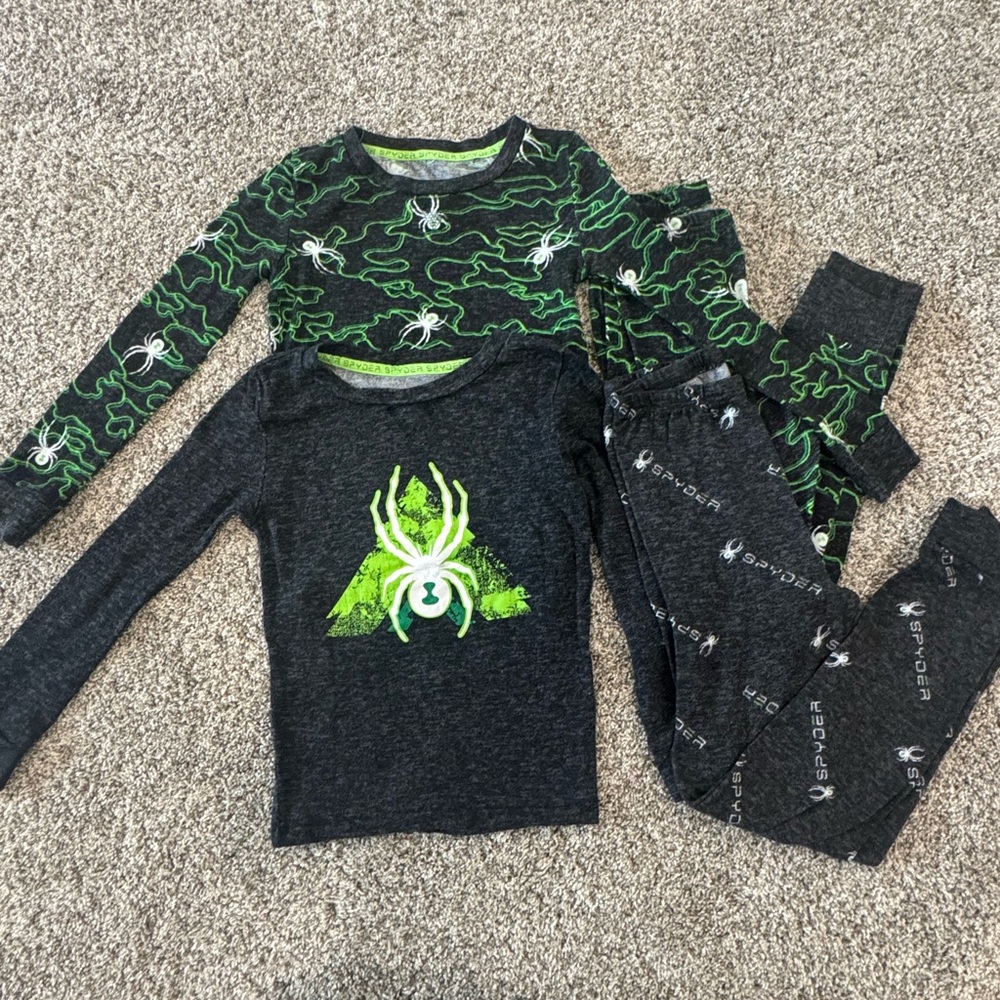 Spyder Kids Gray and Green Pajama Set